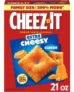 Cheez-It Extra Cheesy Baked Snack Crackers, Family Size 21oz Box