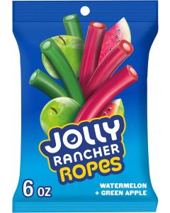 Jolly Rancher Ropes Watermelon and Green Apple Flavored Candy Bag, 6 oz