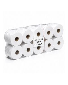 Bulk White 2 ply Thickness Wrapped Toilet Paper Rolls- 400sheets