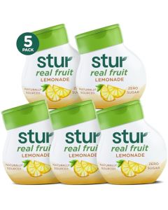 Stur Liquid Water Enhancer Lemonade Naturally Sweetened High in Vitamin C Antioxidants Sugar Free Zero Calories Keto Vegan 5 Bottles Makes 120 Drinks