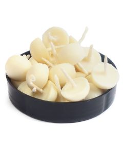 Om Phool Batti Small Size Cow Ghee Diya Batti for Puja 200 Pcs Wax Free Vegan Ghee BattiWicksJyot for Puja Aarti Pack of 1 White 200 Pcs