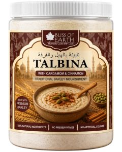 Bliss of Earth Talbina With Cardamom & Cinnamon 400g – Premium Barley Porridge Powder / Traditional Sunnah Superfood / High Fiber Instant Healthy Breakfast Mix / 100% Natural, No Preservatives, No Artificial Colors