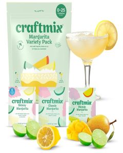 Craftmix Margarita Variety Pack Cocktail & Mocktail Drink Mixer, Pack of 12