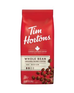 Tim Hortons 100% Arabica Medium Roast, Original Blend, Whole Bean Coffee, 12 Ounce