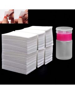 1000 Pcs Lint-Free Nail Wipes, Gel Polish Remover Set with Pump Dispenser