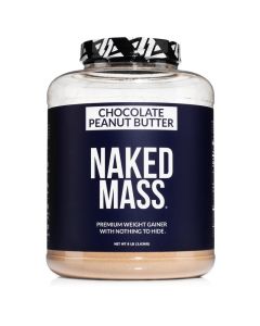 NAKED Chocolate Peanut Butter Mass 1280 Calories 50G Protein Nothing Artificial All Natural Weight Gainer Protein Powder 8Lb Bulk GMO Free Gluten Free Soy Free