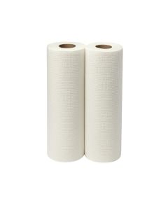 Imvelo 4 Ply Kitchen Towel / 2 Kitchen Rolls, 140 Pulls per Roll / OBA Free & Safe to Skin / Highly Absorbent / Food - Safe Kitchen Tissue Roll / White Tissue Papers for Kitchen use