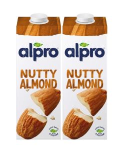 Alpro Roasted Almond Drink, 100% Plant-Based, Lactose & Dairy Free - 1L (Pack of 2)