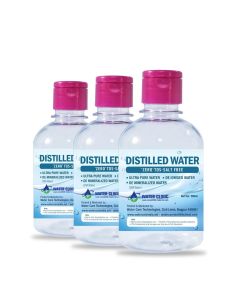 WATER CLINIC Ultra Pure Deionization Distilled Water For BatteryInverterMedical EquipmentsChemicals And Cosmetic Formulations With Flip Cap250Ml Bottle Pack Of 3White