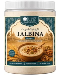 Bliss of Earth Talbina Barley Powder With Nuts 400g / Traditional Sunnah Superfood Porridge Mix With Almonds, Cashews, Pistachios & Walnuts / 100% Natural High Fiber Instant Breakfast / No Preservatives