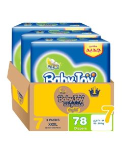 Babyjoy Culotte, Size 7, Junior 3XL, 18-25 Kg, Jumbo Box, 78 Diaper Pants