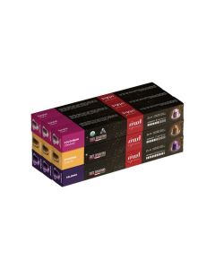 Nespresso Compatible Aluminium Capsules (3 Flavors: Palermo, Ethiopian Sidamo, Organic Colombian), Pack of 9 (90 Capsules)