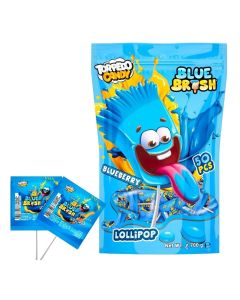 Blue Brush Lollipop Blueberry, 50 Pcs, 700g