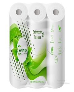 Swankk Bathroom Tissue Rolls, 2 Ply, 100% Virgin Pulp, 400 Pulls Per Roll, Super Soft, Anti-Clog (Pack Of 3, 18 Rolls)