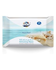 WOW Aqua Pearl Refreshing Wipes - 25 Count
