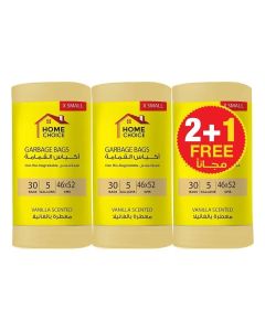 HOME CHOICE 5 Gallons Scented-VANILLA, Pack of 90-Pieces, Size 46*52 cm Trash Bags (30 Trash Bags