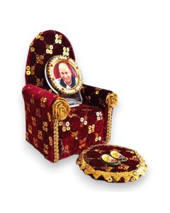 Guruji Darbar Singhasan with Guruji Swaroop and Charan Paduka Imported Wood Premium Fabric Jai GURU JI Limited Stock