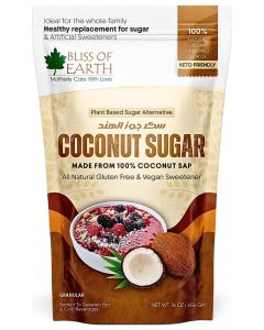 Bliss of Earth 1lb Coconut Sugar / Natural Coconut Palm Sugar / Unrefined Brown Sugar Alternative / Low Glycemic Sweetener / Healthy Sugar Substitute for Baking, Coffee & Tea / Vegan Non-GMO