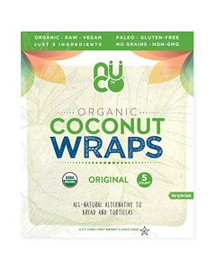 NUCO Certified ORGANIC Paleo Gluten Free Vegan Coconut Wraps 5 Count One Pack of Five Wraps