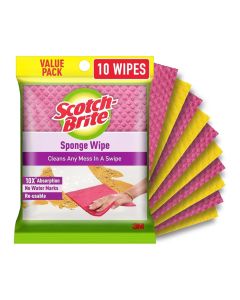Scotch Brite Sponge Wipe reusable superior quality kitchen cleaning sponge-Trusted performance Easy to use Low maintenance multi surface safe 10 -Pieces