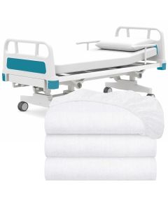 White Classic Fitted Hospital Bed Sheets Set of 3 Cotton Fitted Sheet with 200 Thread Count Soft Standard Sheets for Hospital Bed Size 36 x 80 x 9