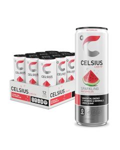CELSIUS Sparkling Watermelon Sugar Free Energy Drink 12 Fl Oz Pack of 12