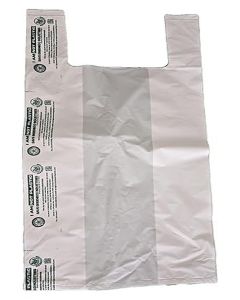 Save GreenEco 100% Compostable White Color Grocery Covers, Foldable and Reusable Bags 13x16 inch/Pack of 50 Pcs