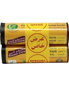 Enviro Care 60 Gallon Black Trash Bags - 20 Count Roll