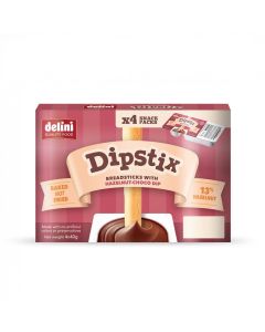 Delini Dipstix with Chocolate Spread – Hazelnut 4 x 40g / Fun Snack & Dipping Chocolate / Convenient On-the-Go Treat / Nutty & Creamy