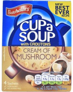 Batchelors Cup a Soup with Croutons, Cream of Mushroom - 4 Sachets (99g)