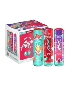 Alani Nu VARIETY PACK CHERRY SLUSH, JUICY PEACH, HAWAIIAN SHAVED ICE Sugar Free, Low Calorie Energy Drinks, 200mg Caffeine, Biotin B Vitamins, Zero Sugar, 10 Calories, 12 Fl Oz Cans, 12 Pack