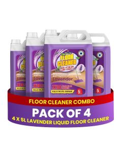 20 L Lavender Disinfectant Floor Cleaner Liquid - 4 Packs of 5L - Kills 99.9% Germs - Long Lasting Fragrance