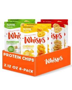 Whisps Cheese Crisps Variety Pack Protein Chips Healthy Snacks Protein Snacks Gluten Free High Protein Low Carb Keto Food Parmesan Cheddar Cheese Asiago Pepper Jack 212 Oz 6 Pack