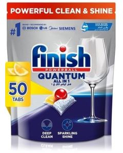 Finish Powerball Quantum Dishwasher Lemon 50's Tablets