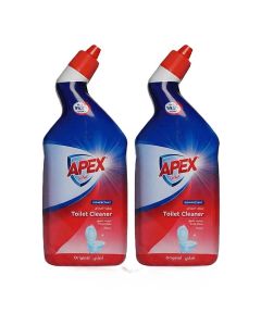 Apex Toilet Cleaner 750ml Promo Pack of 2 Disinfectant Deep Clean Toilet Bowl Cleaner Removes Tough Stains and Germs Value Pack 750 ML x 2, 1.5 L