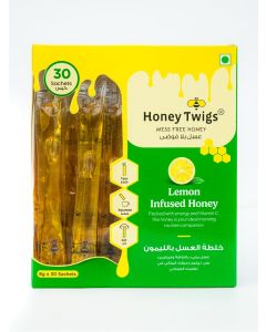 Honey Twigs Lemon Infused Honey, 240gms (30x8g Single Sachets) / With Lemon Extract / Zesty & Refreshing / Rich in antioxidants and Vitamin C