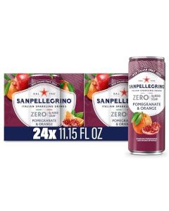 Sanpellegrino Zero Grams Added Sugar Pomegranate Orange Italian Sparkling Drink 24 Pack Of 1115 Fl Oz Cans Sanpellegrino Italian Sparkling Drinks LowCalorie Fruit Juice Beverages