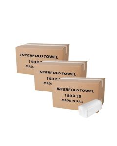 Interfold paper hand towel 150x60 = 9000 Sheets pack of 3