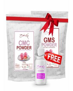 BAKE KING Combo CMC Powder (Carboxymethyl Cellulose) and GMS Powder (Glycerol Monostearate) 100gm / Raising Ingredient Powder / Instant Ice Creams That Improves Texture & Softness