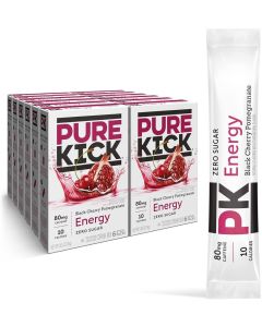 PURE KICK Energy Singles To Go Drink Mix - Black Cherry Pomegranate, 72 Packets