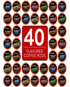 Brooklyn Beans Flavored Coffee Pods Assorted Gourmet Variety Pack, Compatible with 2.0 Keurig K Cup Brewers, 40 Count