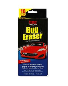 Stoner Car Care 95401 Bug Eraser Car Cleaning Wipes Removes Bugs Fast and Easy Safe for All Automotive Surfaces 10 Eraser Wipes Pack of 1