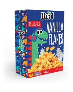 Real Flakes - Vanilla Flakes – Healthy High-Protein Cereal, Low Sugar, Preservative-Free, 12g Protein per Serving – Perfect for Breakfast or On-the-Go, 250g Pack