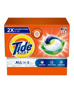 Tide Original All In One Laundry Detergent Pods Whitens Brightens Freshens 15 Count