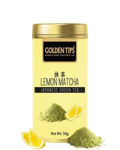 Golden Tips Authentic Japanese Lemon Matcha Green Tea Powder – 30g Tin Can, No Additives, Antioxidant-Rich Superfood, No Artificial Sweeteners