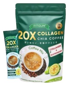 Collagen Chia Coffee Mix / Beauty Coffee with Collagen & Chia Seeds / Instant Low Sugar Coffee / Non-Dairy Creamer / 10 Sachets