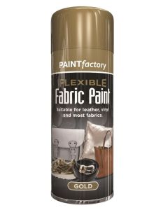 PAINTfactory Flexible Fabric Paint Color 200ml - Suitable for Any Type of Fabric Leather Vinyl Textile Clothes Fast Drying Perfect Solution for Projects (Gold)