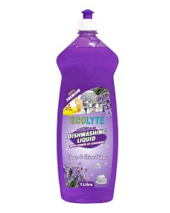 ECOLYTE+ Dishwashing Liquid Soap, Platinum Antibacterial Detergent & Perfect Shine, All Purpose Cleaner, Leaves No Residue, Kitchen Cleaner, Removes Grease & Oil - (Lavender, 1 Liter)