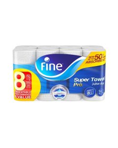 Super Towel Pro, Highly Absorbent, Sterilized 3 Ply 60 Sheets (Pack Of 8)
