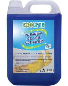 ECOLYTE+ Glass & Surface Cleaner, Premium Liquid formula removes grease, oil, dust, & finger marks. Ideal for windows, mirrors, screens, streak-free, crystal-clear shine on all glass (5 Liter)